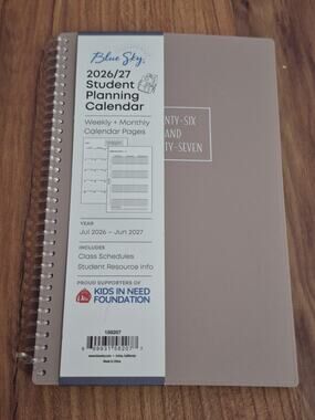2026/27 Blue Sky Student Planning Calendar 5" x 8" Weekly & Monthly Page NEW S15